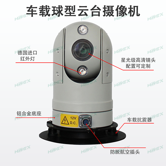 车载迷你球型高清红外夜视云台摄像机 GSH-Q100系列